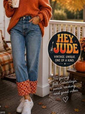 VTG Gap Blue Jeans Artisan VTG Hey Jude Upcycled Mid-Rise Straight Jeans,Size 6